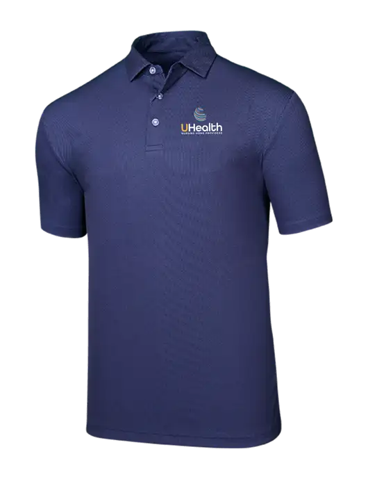 Callaway Birdseye Navy Polo w/Uhealth Logo