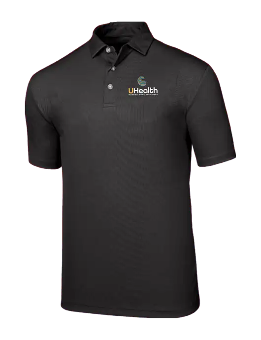 Callaway Birdseye Black Polo w/Uhealth Logo