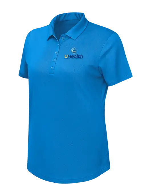 Callaway Womens Birdseye Dark Carolina Blue Polo w/Uhealth Logo