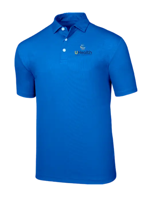 Callaway Birdseye Dark Carolina Blue Polo w/Uhealth Logo