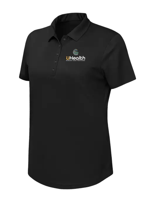 Callaway Womens Birdseye Black Polo w/Uhealth Logo