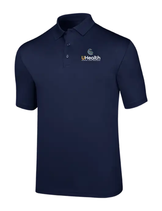 Callaway Opti-Dri Navy Chev Polo w/Uhealth Logo