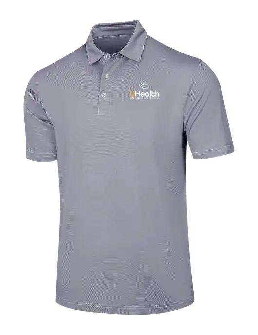 Callaway Navy Fine Line Stripe Polo w/Uhealth Logo