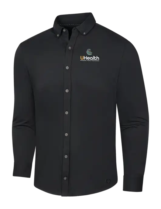 OGIO Blacktop Modern Code Stretch Button-Up Shirt w/Uhealth Logo