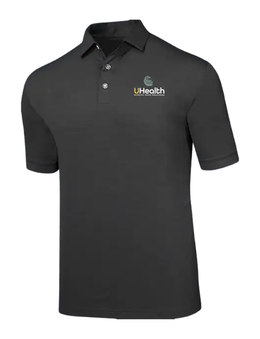 Callaway Black Fashion Tonal Polo w/Uhealth Logo