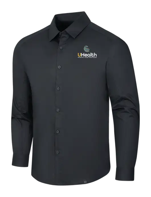 OGIO Black Commuter Woven Shirt w/Uhealth Logo