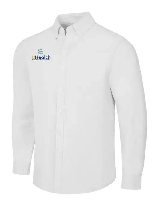 White SuperPro Oxford Shirt w/Uhealth Logo