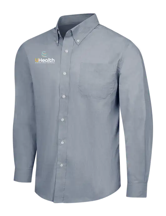 Navy Frost Crosshatch Easy Care Shirt w/Uhealth Logo