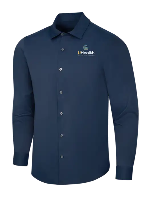 Navy City Stretch Shirt w/Uhealth Logo
