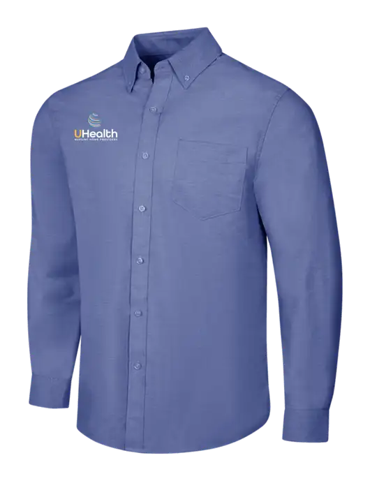 Navy SuperPro Oxford Shirt w/Uhealth Logo