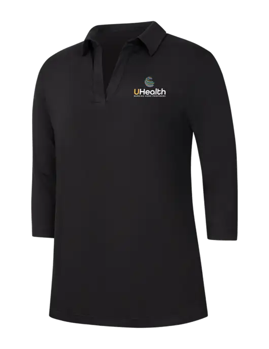 Womens Black Luxe Knit Tunic w/Uhealth Logo
