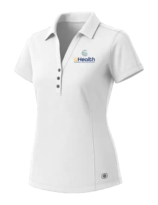 OGIO Womens White ONYX Polo w/Uhealth Logo