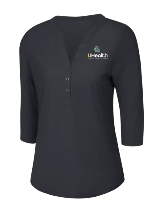 OGIO Charcoal Grey Jewel Henley w/Uhealth Logo