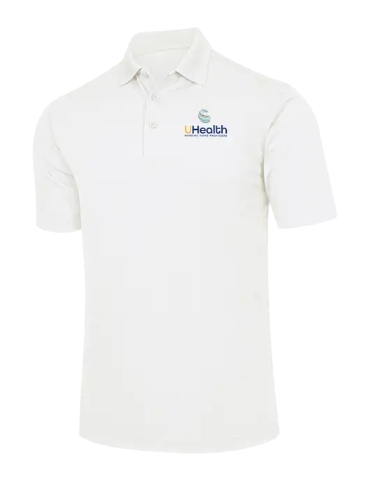 White Micropique Sport-Wick Polo w/Uhealth Logo