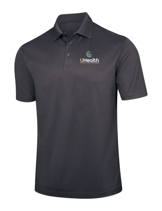 Dark Grey Performance Fine Jacquard Polo w/Uhealth Logo