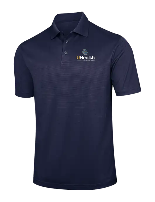 Navy Performance Fine Jacquard Polo w/Uhealth Logo
