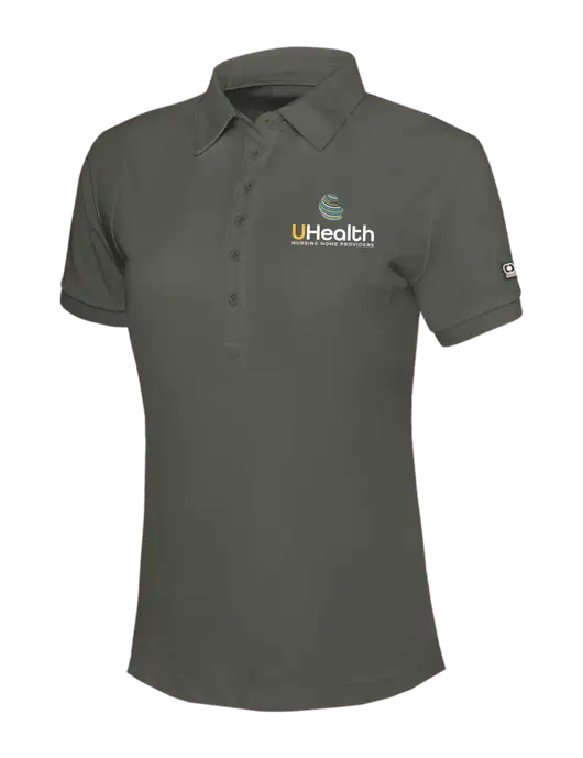 OGIO Womens Medium Grey Jewel Polo w/Uhealth Logo