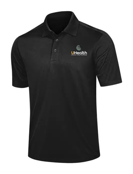Black Diamond Textured Jacquard Polo w/Uhealth Logo