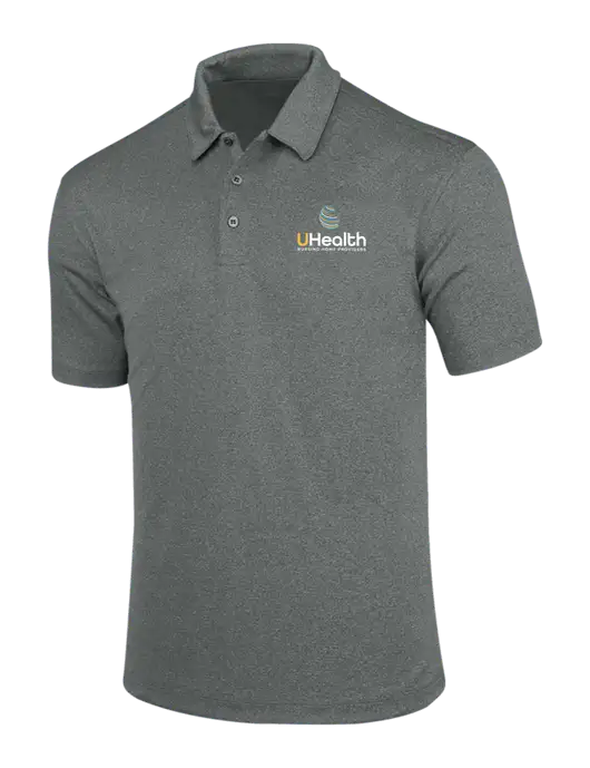 Charcoal Trace Heather Polo w/Uhealth Logo