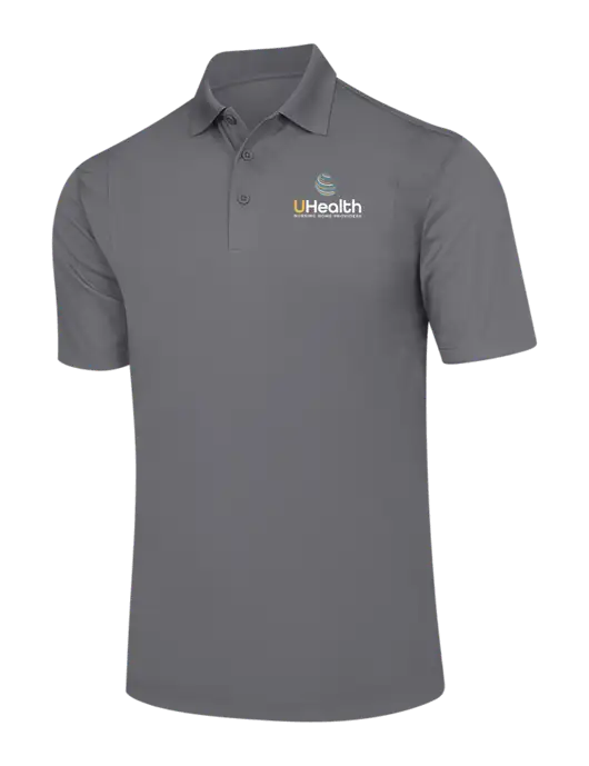Medium Grey Micropique Sport-Wick Polo w/Uhealth Logo