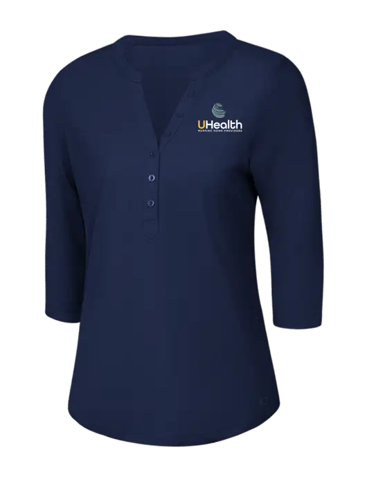 OGIO Navy Jewel Henley w/Uhealth Logo