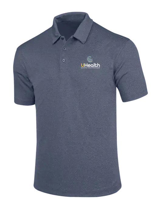 True Navy Trace Heather Polo w/Uhealth Logo