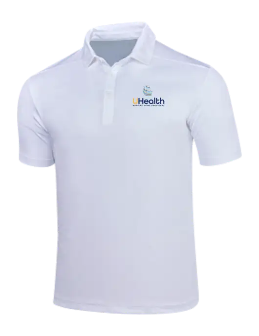 White Posi-UV Pro Polo w/Uhealth Logo