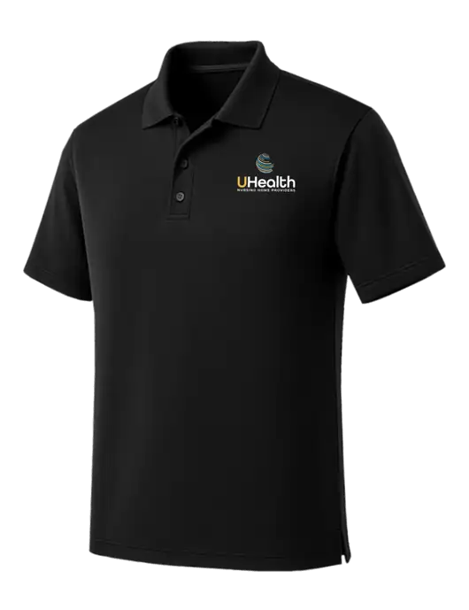 Black Dry Zone UV Micro Mesh Polo w/Uhealth Logo