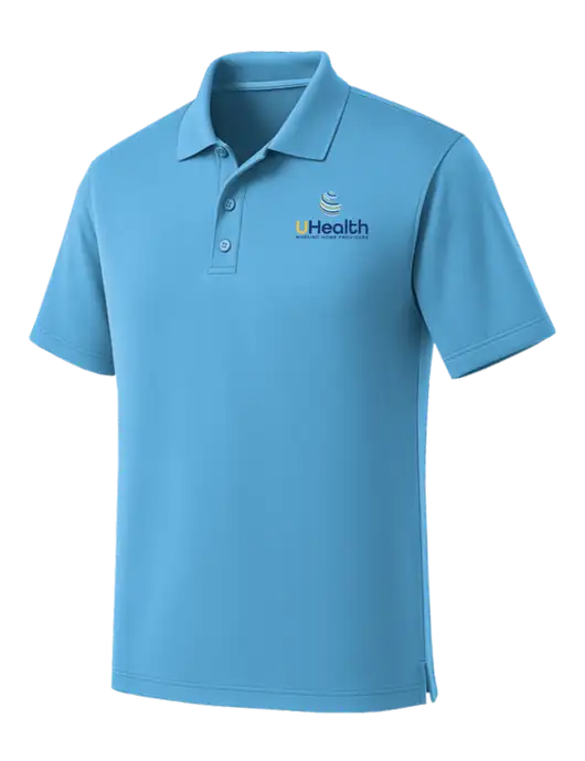 Carolina Blue Dry Zone UV Micro Mesh Polo w/Uhealth Logo