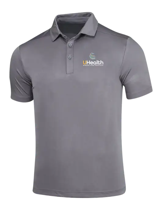 Dark Smoke Grey Posi-UV Pro Polo w/Uhealth Logo