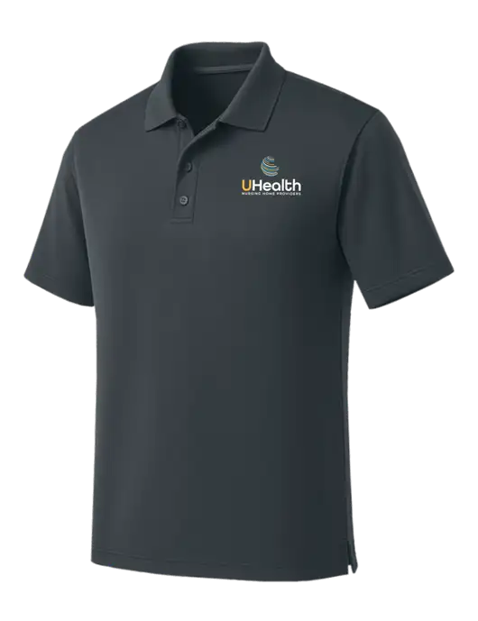 Dark Grey Dry Zone UV Micro Mesh Polo w/Uhealth Logo