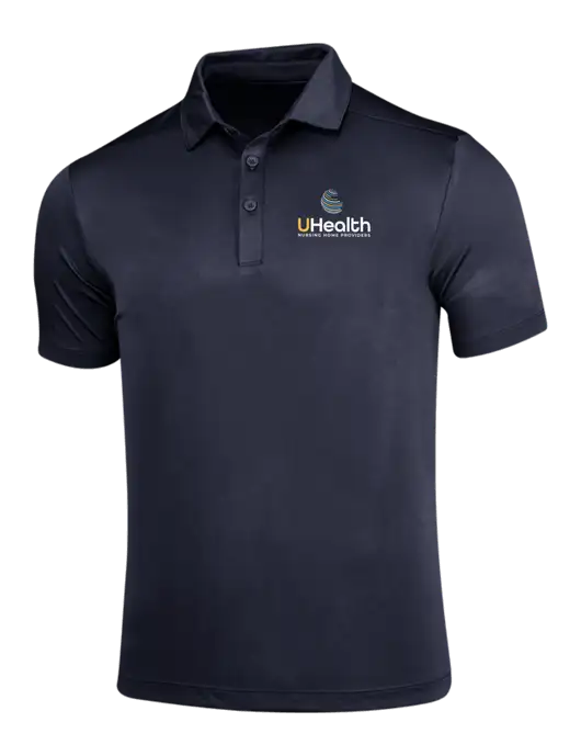 Navy Posi-UV Pro Polo w/Uhealth Logo