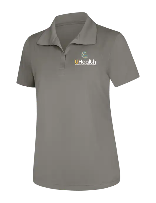 Womens Medium Grey Micropique Sport-Wick Polo w/Uhealth Logo