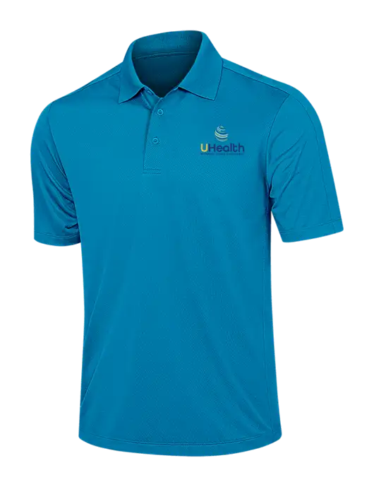 Sapphire Blue Diamond Textured Jacquard Polo w/Uhealth Logo