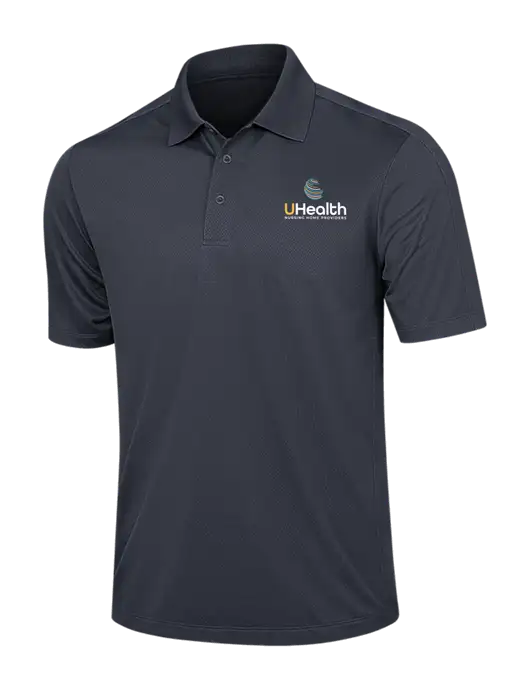 Dark Grey Diamond Textured Jacquard Polo w/Uhealth Logo