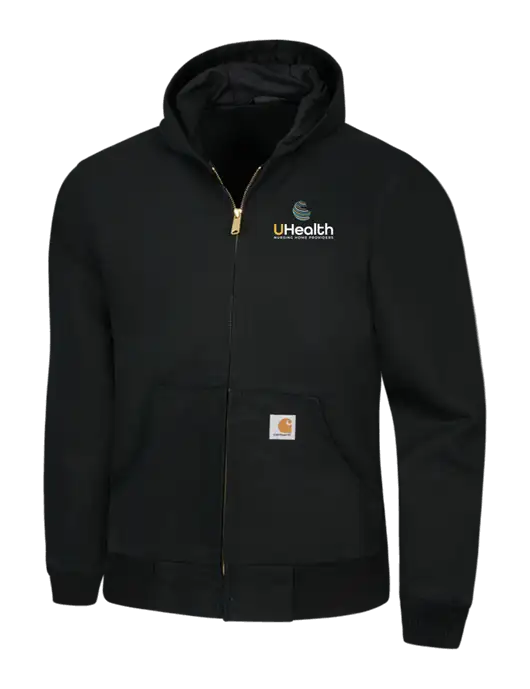 Carhartt Black Thermal Lined Duck Active Jacket w/Uhealth Logo