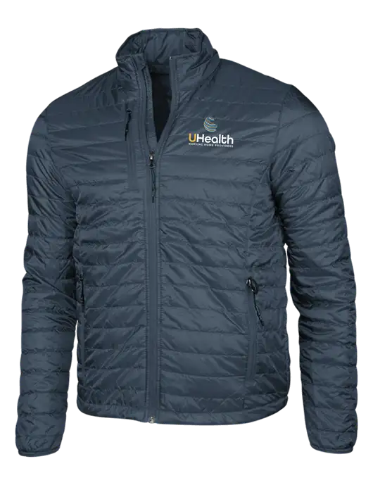 Navy Puffy Packable Jacket w/Uhealth Logo