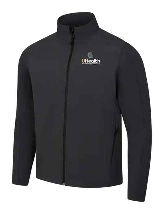 Black Charcoal Heather Core Soft Shell Jacket w/Uhealth Logo