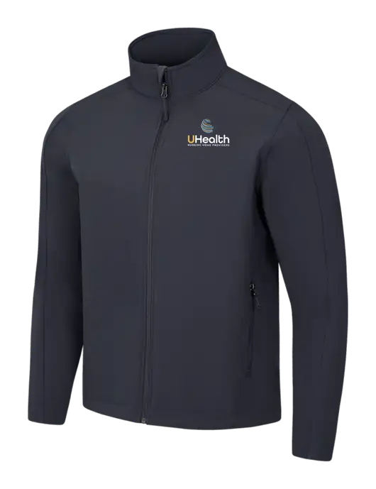 Charcoal Grey Core Soft Shell Jacket w/Uhealth Logo