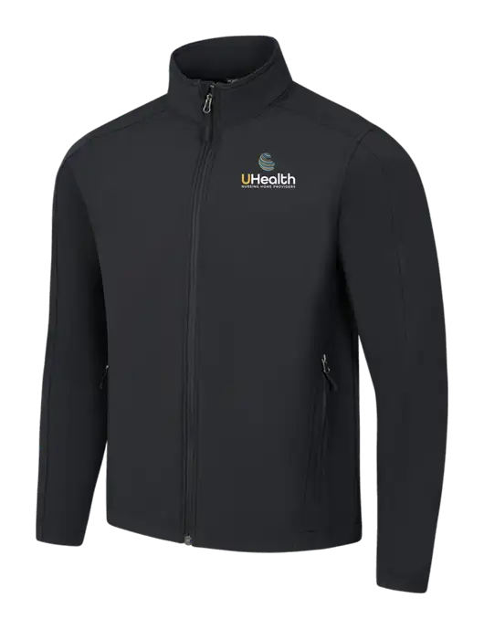 Black Core Soft Shell Jacket w/Uhealth Logo