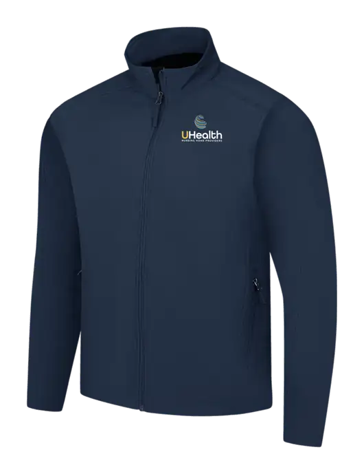 Navy Core Soft Shell Jacket w/Uhealth Logo