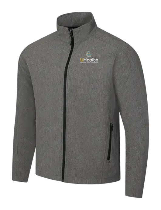 Medium Grey Heather Core Soft Shell Jacket w/Uhealth Logo