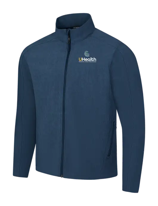Navy Heather Core Soft Shell Jacket w/Uhealth Logo