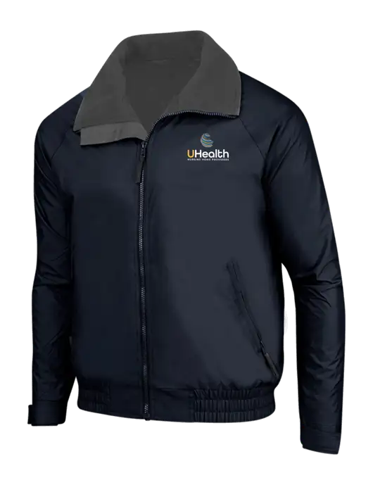 True Navy/Grey Heather Classic Competitor Jacket w/Uhealth Logo
