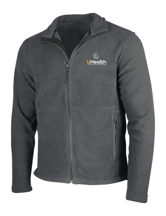 Dark Grey Fleece Jacket w/Uhealth Logo