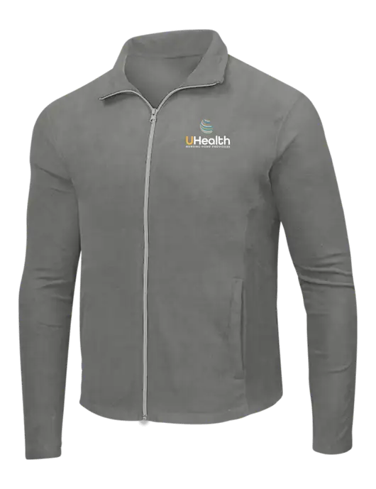 Medium Grey Microfleece Jacket w/Uhealth Logo