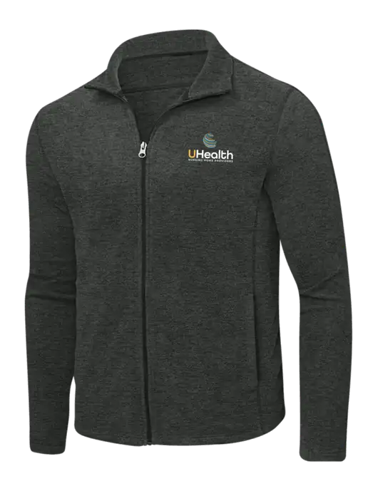 Charcoal Heather Microfleece Full-Zip Jacket w/Uhealth Logo