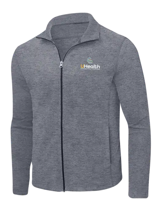 Light Navy Heather Microfleece Full-Zip Jacket w/Uhealth Logo