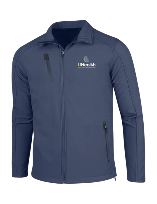 Navy Welded Softshell Jacket w/Uhealth Logo