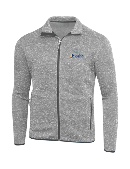 Grey Heather Sweater Fleece Jacket w/Uhealth Logo